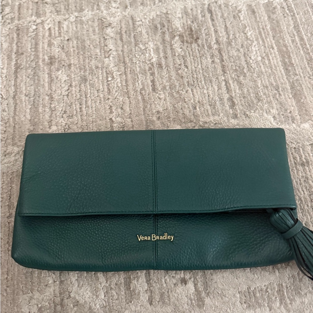 Vera Bradley Leather Teal Folding Clutch
